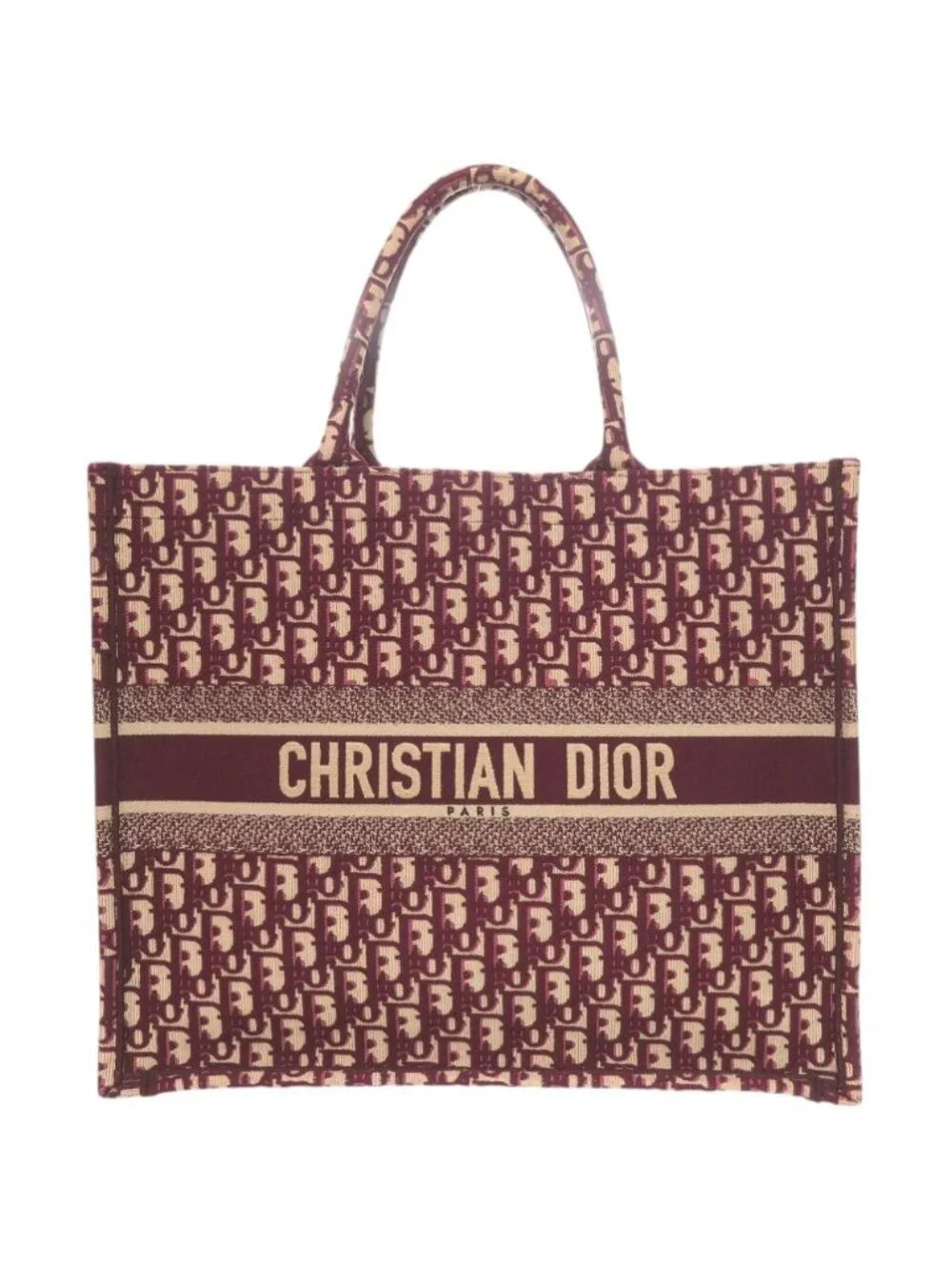 Dior Book Tote Bag Large Oblique Canvas Bordeaux